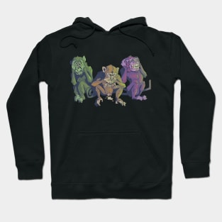 Three Freaked Monkeys Hoodie